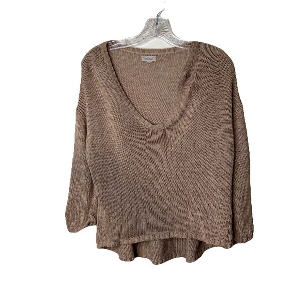 aerie Sweaters - Aerie Sweater size Medium Brown Pullover Cropped Soft Cozy casual FLAW